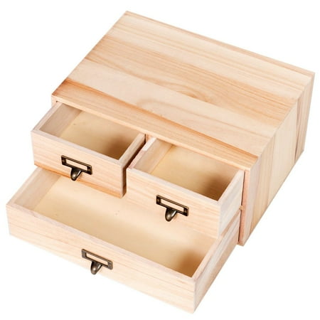3 Drawers Wooden Jewelry Pastel Organizer Storage Box Art Small Wood 3 Drawers Wooden Jewelry Pastel Organizer Storage Box Art Small Wood Cabinet