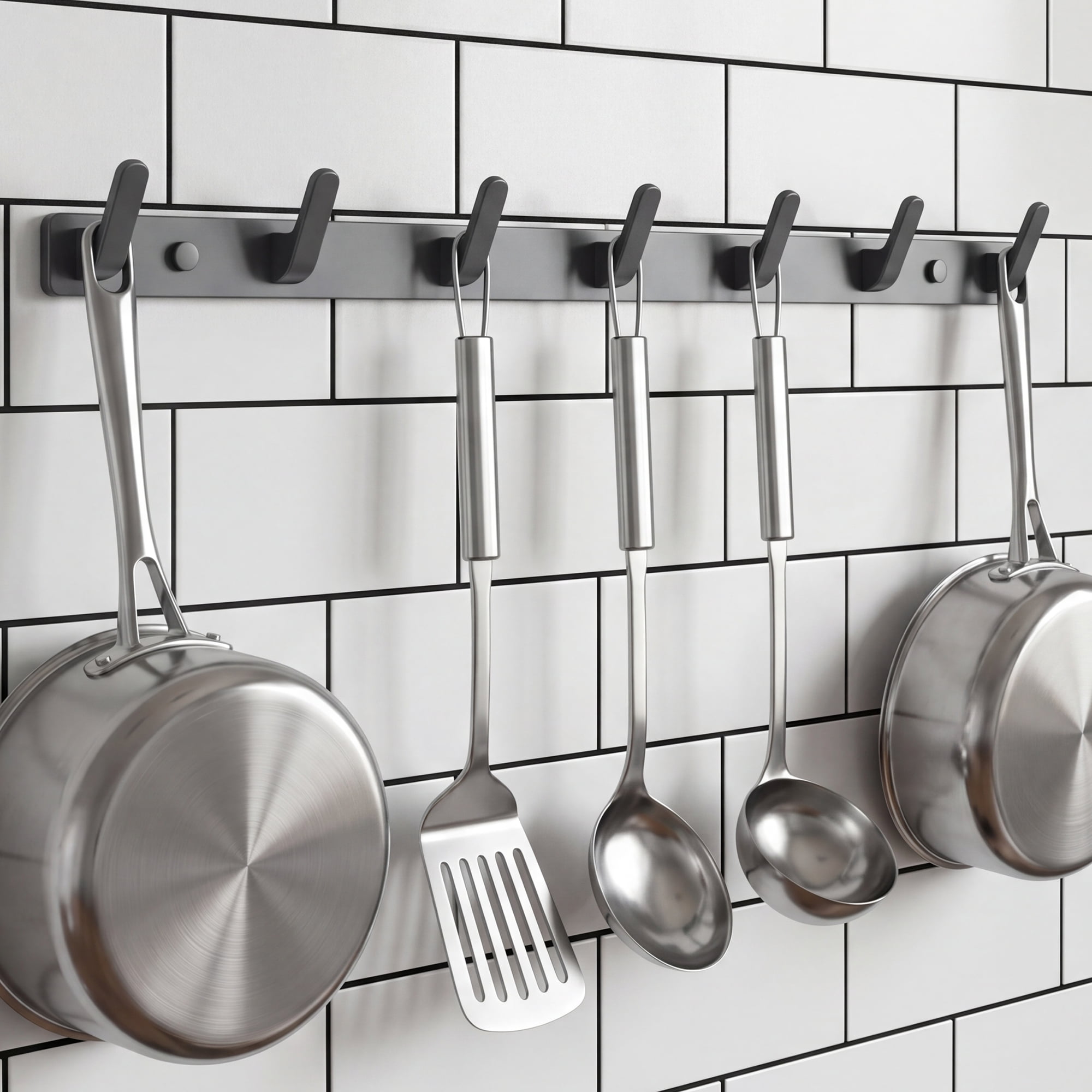 Unique Bargains Coat Rack Wall Mount for Entryway Bathroom Bedroom Gray 6 Hooks