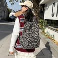 thumbnail image 5 of Hsqqdc Vintage Plush Leopard Print Backpack Y2K Large Capacity Shoulder Bag, 5 of 7