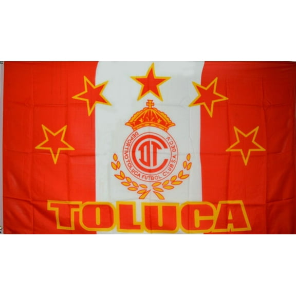 BodyJewelryOnline Club Toluca 3 ft x 5 ft Mexican Soccer Futbol Flag World 3'x5' Polyester Banner Flags