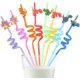 thumbnail image 1 of 16 pajitas de dinosaurio, espirales reutilizables de plástico, pajitas rizadas, utilizadas para fiestas de cumplea?os de ni?os, decoraciones de mesa de fiesta familiar Banban LingWen 8390612165474, 1 of 1