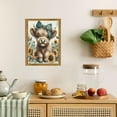 thumbnail image 2 of WFSposter Teal Highland Cow Wall Art Canvas Print Pictures 16"x24" Farmhouse Wall Decor Bedroom & Nursery Decor, 2 of 5