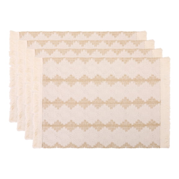 Unique Bargains 4pcs Cotton and Linen Washable Table Mats Lantern 17.7"x13.8"