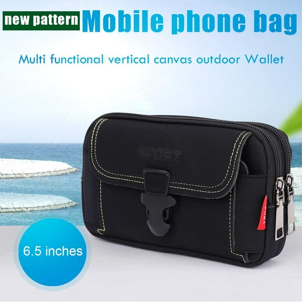 Bolsa 10 Uds. riñonera de lona Likrtyny Para hombre estilo 2 Negro