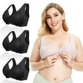 thumbnail image 1 of Women Plus Size Bra Women Seamless Bra Wire-Free Front Zipper with Pads Comfortable Breathable Bra 2pcs/3pcs, 1 of 7