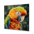 thumbnail image 2 of Designart "Parrot in a Tropical Paradise V" Animals Metal Wall Art, 2 of 5