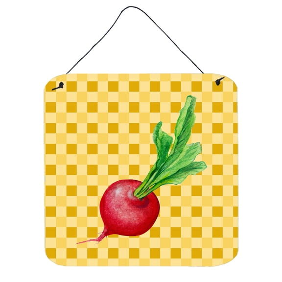 Carolines Treasures BB7210DS66 Radish on Basketweave Wall or Door Hanging Prints 6x6 multicolor