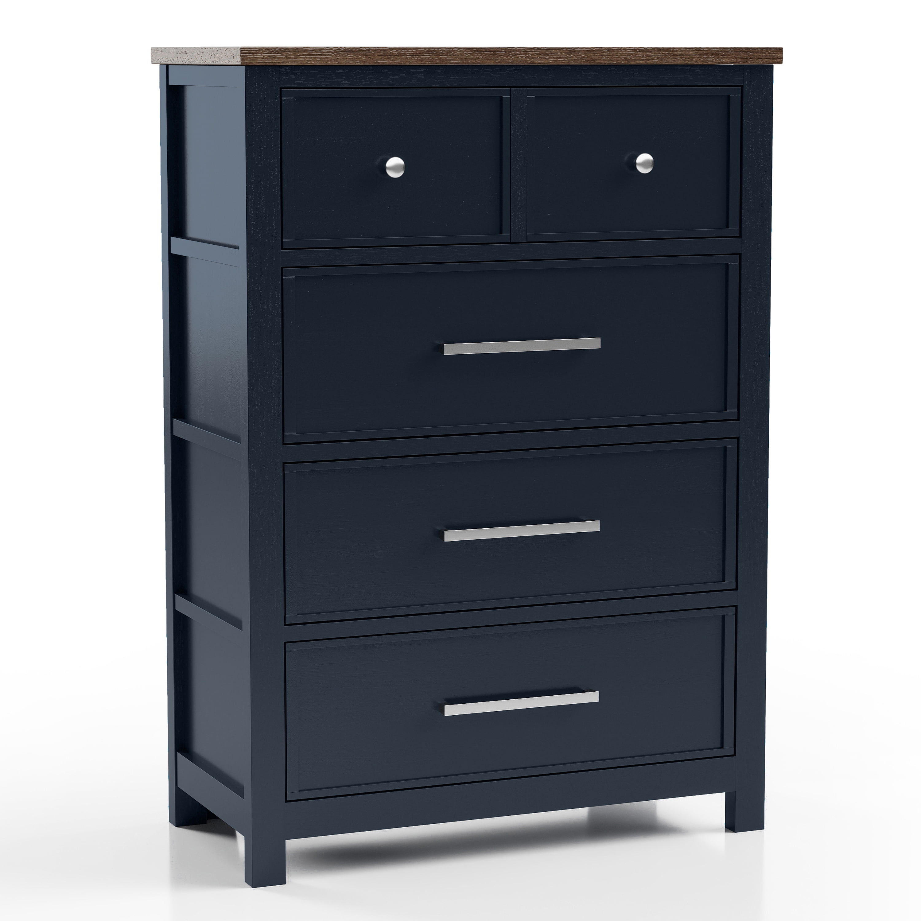 Furniture of America Yvara Modern 4-Drawer Vertical Dresser, Blue