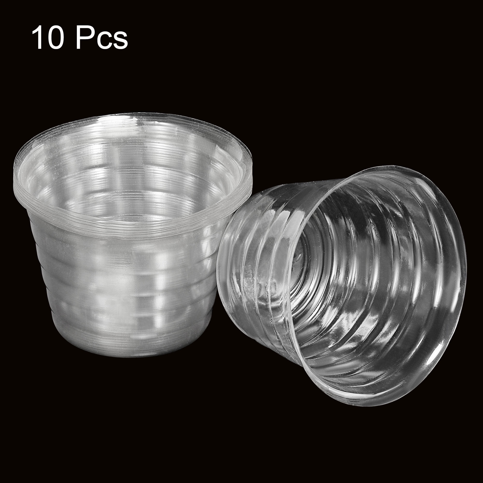 Unique Bargains 4.3" Plastic Round Plant Pot Saucer Flower Drip Tray, Clear 10 Pack