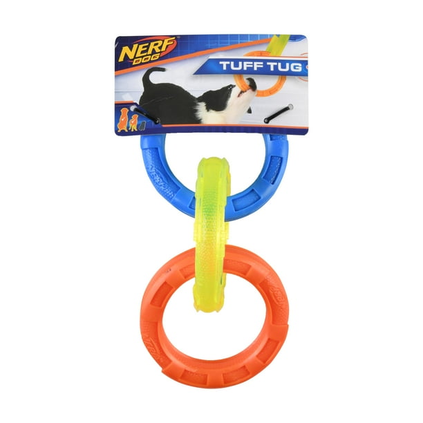 Nerf Dog TPR 3Ring Tuff Tug Dog Toy for Medium/Large Dogs, 10.5