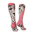 thumbnail image 3 of Bingfone Pink Cheetah Art Print Compression Socks for Women and Men Long Socks for Running Athletic Cycling Nurse, 3 of 8