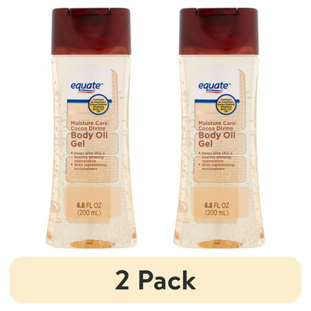 (2 pack) Equate Moisture Care Cocoa Divine Body Oil Gel 6.8 fl oz