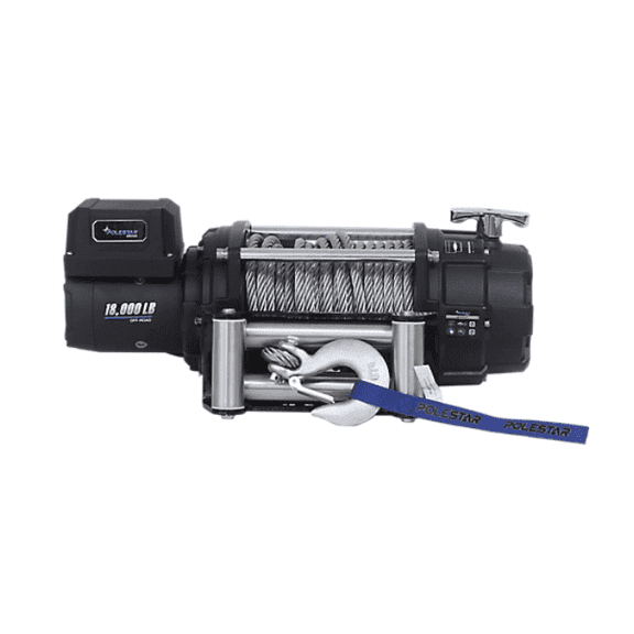 PoleStar Electric Winch 18,000 lbs Heavy-Duty Large Frame with Non-Integrated Wire Rope, Powerful 12V DC Motor, Waterproof Design for Industrial-Grade Recovery