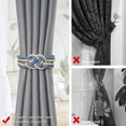 thumbnail image 4 of 2 Pack Strong Magnetic Curtain Tiebacks Upgrade Nordic Simple Style Drape Tie Backs Double Color Weave Rope Knot Decorative Curtain Holdbacks for Home & Office Window Drapery, 4 of 7