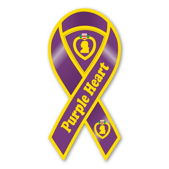 Purple Heart 2-in-1 Ribbon Magnet