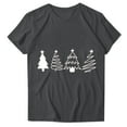 thumbnail image 4 of Navidad Mujeres Tops, Cuello Redondo Manga Corta Impresa Camiseta, Vintage Holiday Humor Tee Top, 4 of 4