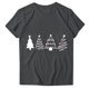 thumbnail image 4 of Navidad Mujeres Tops, Cuello Redondo Manga Corta Impresa Camiseta, Vintage Holiday Humor Tee Top, 4 of 4