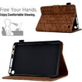 thumbnail image 2 of Embossed Folio Flip Smart Case for Amazon Kindle Fire 7 12th Gen 2022, Premium PU Leather Kickstand Card Slots Magnetic Auto Sleep / Wake with Pen Slot Case for Kindle Fire 7 12th Gen 2022, Brown, 2 of 5
