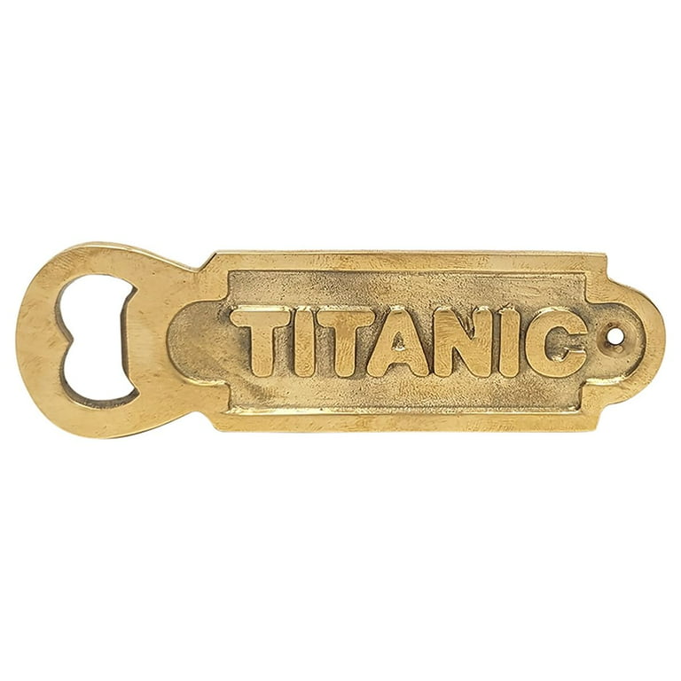 RMS Titanic Brass Bottle Cap Opener Beer Soda Pop Top Tavern Pub Home Bar Decor RMS Titanic Brass Bottle Cap Opener Beer Soda Pop Top Tavern Pub Home Bar Decor