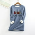 thumbnail image 2 of asdoklhq Christmas Clearance under $5, Christmas Gifts for Women Women鈥榮 and Winter Casual Temperament Fashion Plush Warm Underlay Christmas Print Sweater Long Sleeve Round Neck Top, 2 of 6