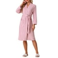 thumbnail image 2 of INSPIRE CHIC Women's Bath Robe Durable Lightweight Kimono Luxury Spa Resort & Hotel Bathrobe L Pink, 2 of 5