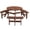 Brown, variant on JXXRZ 6-Person Circular Outdoor Wooden Picnic Table w/ 3 Built-In Benches, 500lbs Capacity Per Bench- Walnut Brown