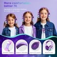 thumbnail image 3 of QearFun Kids Headphones Wired with 85/94dB Volume Limit, Foldable On-Ear Headset with Microphone & Audio Sharing Port for School, Travel, Tablet - for Boys & Girls (Deep Purple), 3 of 7