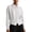 White, variant on EazyTech Women's Solid Color Button Down Shirt with Asymmetric Hem Long Sleeve Blouse