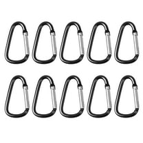 Aluminum Alloy Portable Carabiner Hook Lock Black 10 Pcs for Camping Hiking