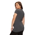 thumbnail image 2 of Felina | Cotton Modal Maternity V-Neck Tee with Side Shirring (Heathered Charcoal, X-Large), 2 of 2