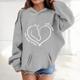 thumbnail image 2 of Little Girls Hoodies Sweatshirts Winter Warm Pullover With Pocket Cute Horse Print Long Sleeve Hooded Sweatshirt Kids Clothes Grey Size 6-7T, 2 of 4