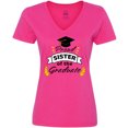 thumbnail image 3 of Inktastic Proud Sister Of The Graduate-Family Graduation Women's V-Neck T-Shirt, 3 of 5