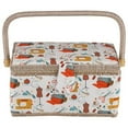 thumbnail image 3 of Sewing Box  Sewing Basket  Fabric Sewing Basket  Storage Box Fabric Sewing Basket Craft Box Household Sundry Storage Organizer With Handle, 3 of 8