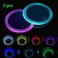 thumbnail image 3 of Luces para portavasos de coche, posavasos para coche, almohadilla luminosa para taza con 7 colores, resistente al agua, USB (multicolor) (2 piezas), 3 of 5