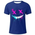 thumbnail image 3 of Men's Spooky Smile T Shirts Creepy Halloween Tees Short Sleeve Crewneck Novelty Scary Face Tops, 3 of 3