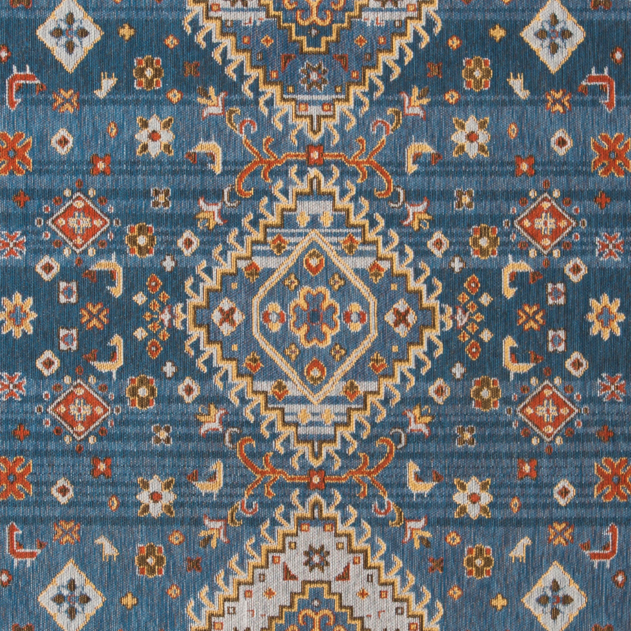 SAFAVIEH Classic Vintage Serrena Oriental Polyester Area Rug, Blue/Gold, 5' x 8'