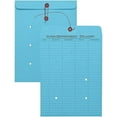 63577 Colored Paper String Button Interoffice Envelope, 10 x 13, Blue