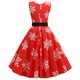 thumbnail image 4 of Puntoco Vestidos Mujer Verano Moda Mujer Corte Contraste Cuello Alto Lunares Vestido Grande, 4 of 8