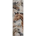 thumbnail image 2 of Addison Rugs Mayfield Premium Machine Washable Transitional Animal Beige Runner Rug, 2'3" X 7'6" Machine Washable Transitional Animal Beige Oversized Sherpa Throw Blanket, 2 of 6