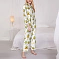 thumbnail image 3 of Honeii Lovely Avocado print Women's Pajama Sets Long Sleeve Button Down Sleepwear Nightwear Soft Pjs Lounge Sets-Large, 3 of 7