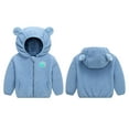 thumbnail image 4 of SYMOID Boys Fleece Tracksuit Set Blue Hoodie with Animal Ears & Jogger Pants for Kidss 2T-6T Soft Warm Winter Outfit,Size 7 T, 4 of 5