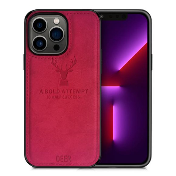 SCTP IP13P-DEER-RD Protective Case for Iphone 13 Pro, Red