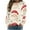#0310-Beige, variant on Uootdi Gift Plus Size Christmas Womens Long Sleeve Sweatshirt Funny Xmas Tree Santa Reindeer Snowman 3D Print Graphic Sweatshirts Crewneck Xmas Holiday Tops