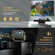 XGODY A6 Native 1080P Smart Projector with WiFi and Bluetooth, Auto-Focus & Rotatable Stand, Black, 1 Count