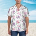 thumbnail image 4 of Lsque Rose Flower B pattern Hawaiian Shirt for Men, Unisex Summer Beach Casual Short Sleeve Button Down Shirts-Small, 4 of 9