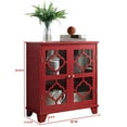 thumbnail image 2 of Kings Brand Furniture Red Finish Wood Buffet Cabinet Console Table, 2 of 6