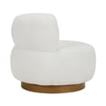 thumbnail image 5 of Lexicon Novella Sherpa Fabric Upholstery Swivel Chair in White, 5 of 8