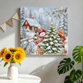 thumbnail image 2 of Canvas Wall Art, Christmas Snowman Framed Canvas Prints for Living Room Bathroom, Winter Forest Farmhouse Winter Fox Gallery Wrapped Wall Decor for Home Office, Gifts, 12"x12" Ship Next Day, 2 of 9