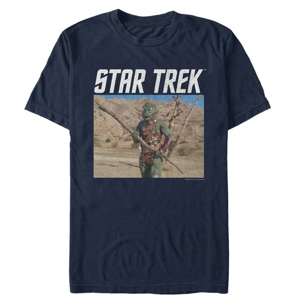 Men's Star Trek: The Original Series Gorn Arena Scene Fight Graphic Tee Navy Blue 3X Large