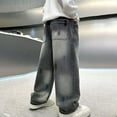 thumbnail image 6 of Kiijoy Little Boys Loose Straight Leg Jeans Vintage Elastic Waist Denim Pants, Sizes 5-6, 6 of 8